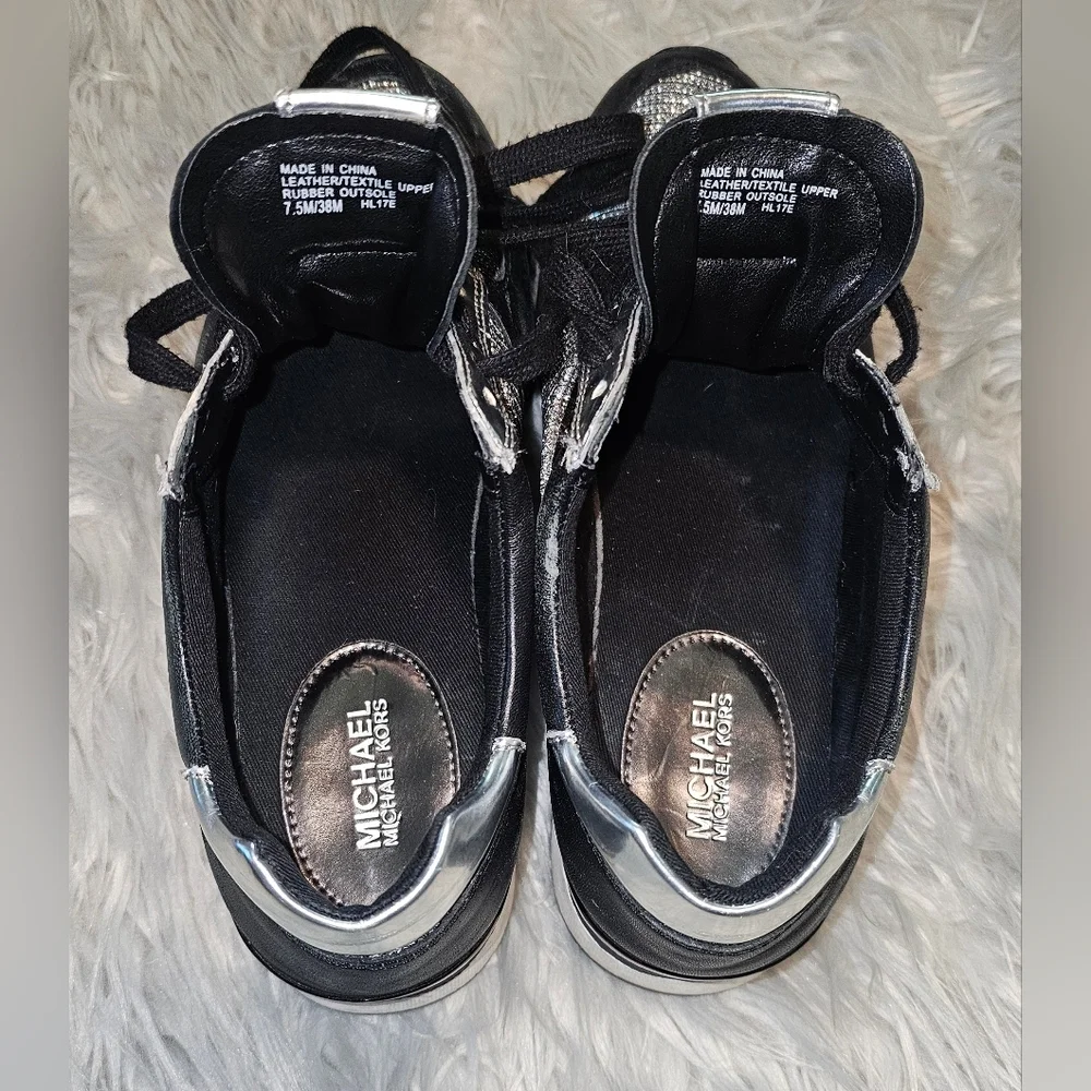 Michael Kors Allie Glitter Chain-Mesh Sneaker 7.5 - Picture 9 of 10